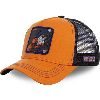 Dragon Ball Son Goku-Kappe, Sommer-Reisekappe mit Schirm, Herren-Kappe mit Stickerei, Hip-Hop-Mesh-Kappe, Sonnenvisier, Baseballkappe, Outdoor-Sport