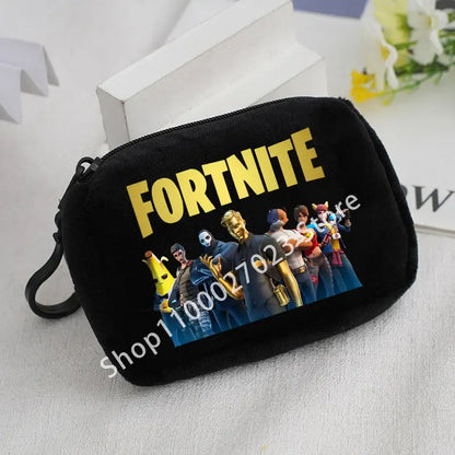 Fortnites pluche portemonnee voor jongens en meisjes, schattige modieuze draagbare portemonnee, cartoon-anime opbergtasje voor ID-kaarten, verjaardagscadeaus voor kinderen