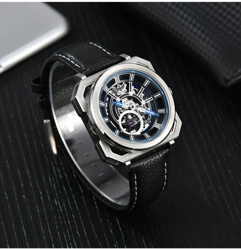 Yelang V1216 Men Watch Luxury Brand Watch 42mm Hollow Dial Japan MIYOTA 8N40 Automatic Movement 100M Waterproof Watch Luminous