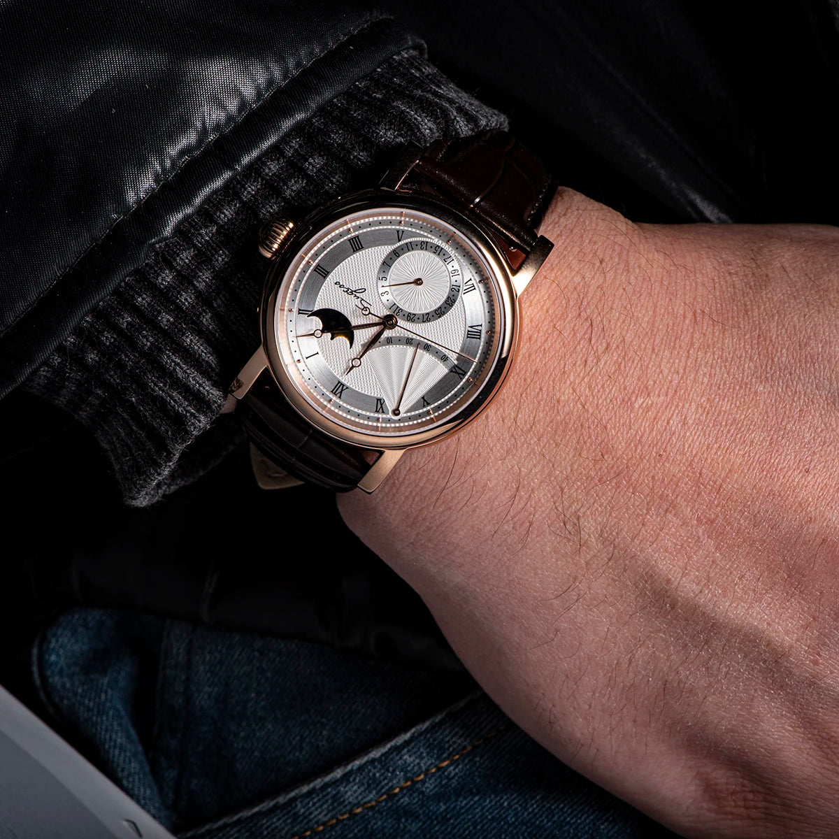 Sugess Moonphase Men's Watch Automatic Mechanical Watches for Tianjin Movement Sapphire Glass Water Resistant Wristwatches New