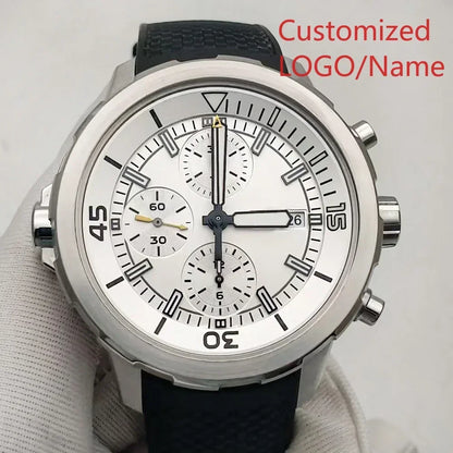 A11 Store Customized Watch  Men Chronograph Watch Aquatimer Watches Multifunctional Stainless Steel Black Blue Rubber
