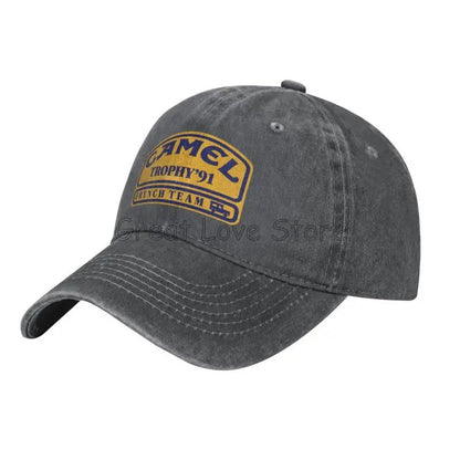 Camel Trophy 91 Cowboyhatt Retro Justerbar Tvättad bomull Golfhatt Sommar Vintage Solskydd Basebollkepsar