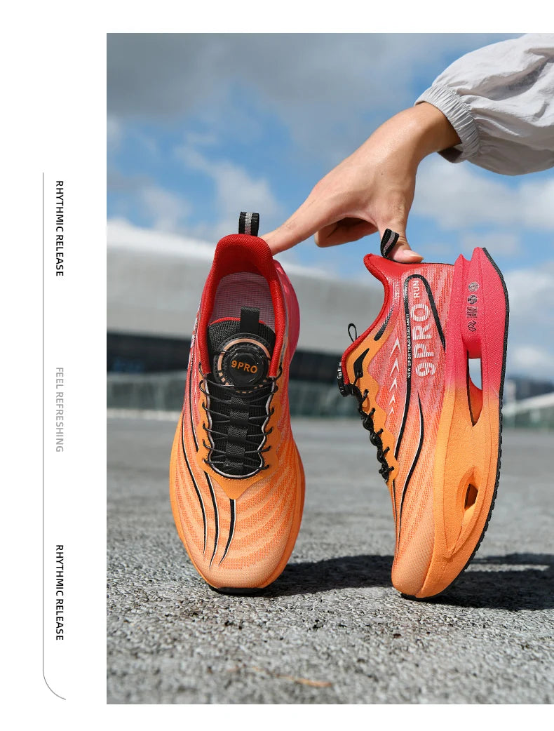Unisex Performance Carbon Plate Running Shoes Wide Fit Non-Slip Breathable Racing Sports Sneakers for Men Women Workout Marathon