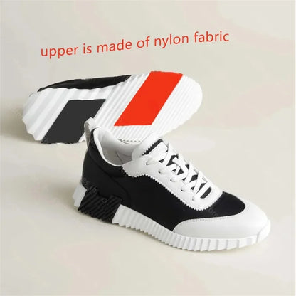 26SS Men's Casual Leather Running Shoes Breathable Low-Top Sneakers Black Comfortable Anti-Odor Rubber Sole All-Season Wear