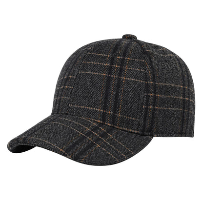 BOTVELA Herren-Baseballkappe aus Wolltweed, lässiger Stil, weich, verstellbar, unstrukturiert