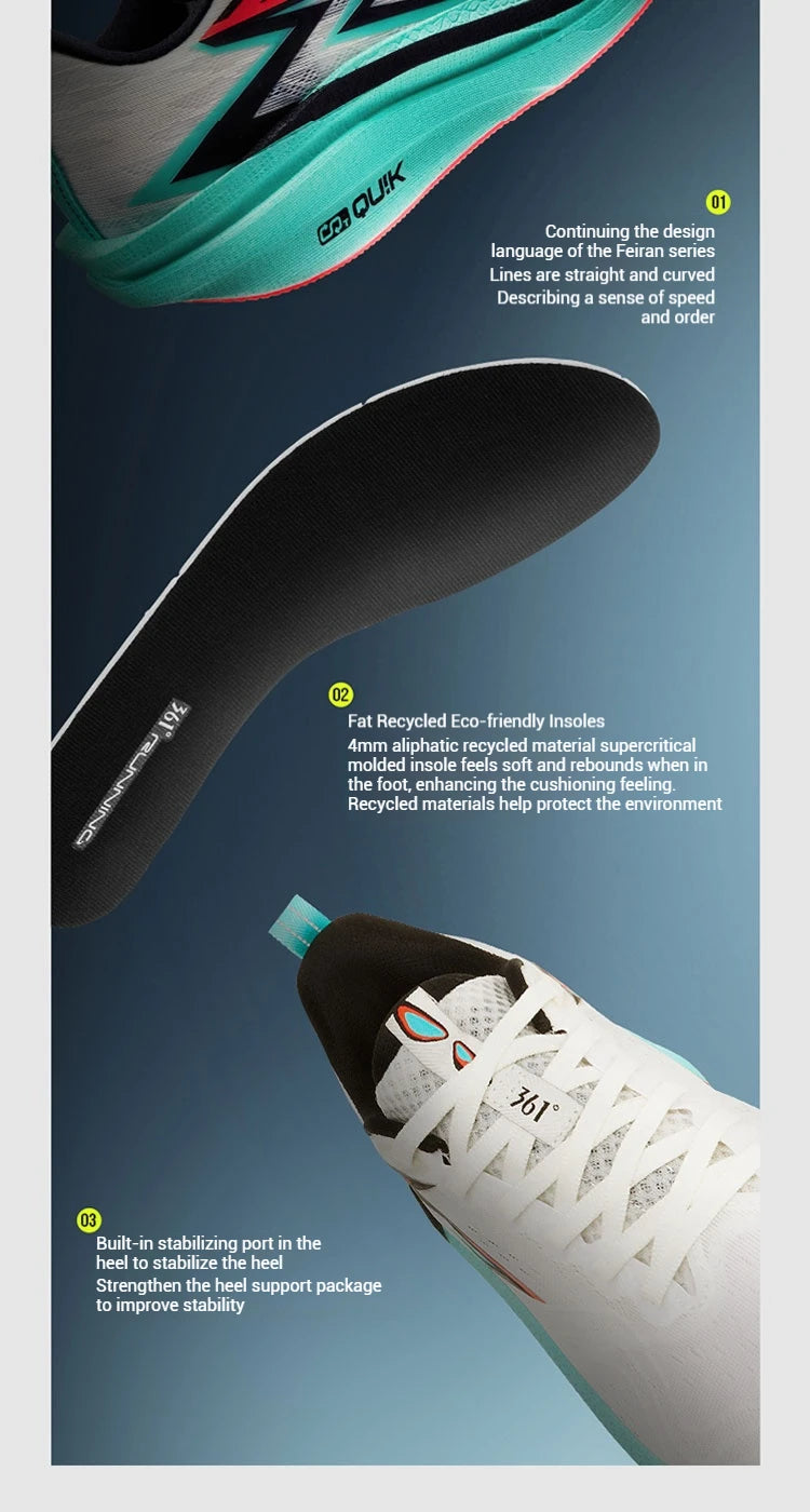 361 Degrees Flame 4.0 MIX Herren-Laufschuhe mit Carbonplatte, für Wettkämpfe und Marathon, stabiler Rückprall, verschleißfest, Herren-Sneaker 672512204