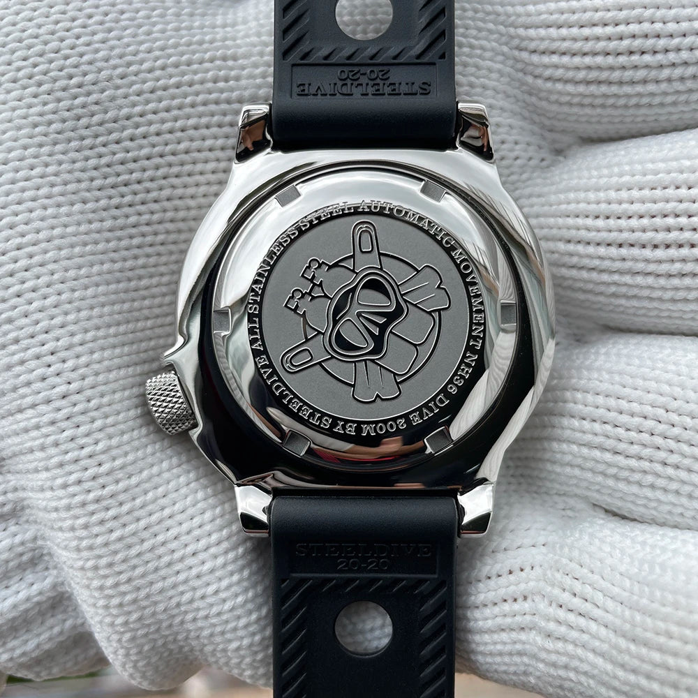 STEELDIVE SD1984 Monster Steel Strap Mechanical Watch NH36 Movt Sapphire Crystal 200M Waterproof Swiss Super Luminous Wristwatch