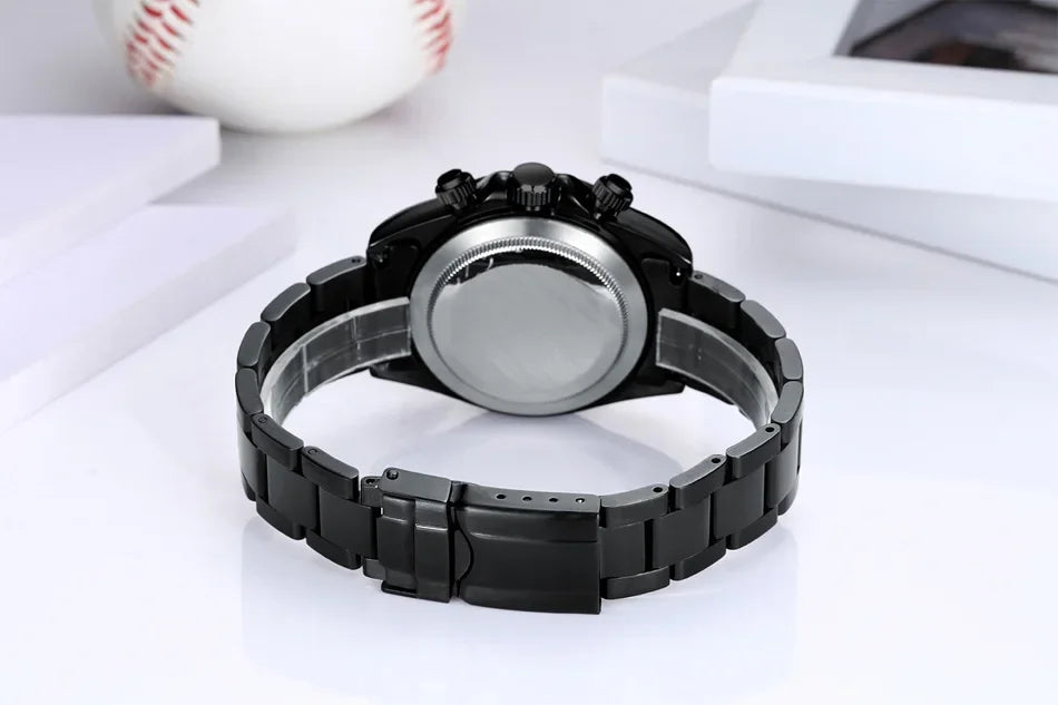 Automatic Mens Watch Self Wind Mechanical Gold Stainless Steel Glacier Ice Blue Dial Chestnut Brown Bezel Luminous Men Watches