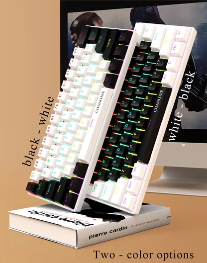 60% Compact Wired Mechanical Keyboard 61 Keys RGB Backlight Red Switch Ergonomic Small Portable for Office Computer Windows Tablet
