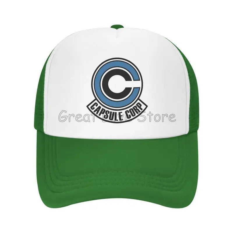 Capsule Corp Mesh-baseballkepsar Unisex Hip-Hop-truckerhatt Anime DBZ Dad Hat Justerbar racingkeps Sommartrucker Snapback-kepsar