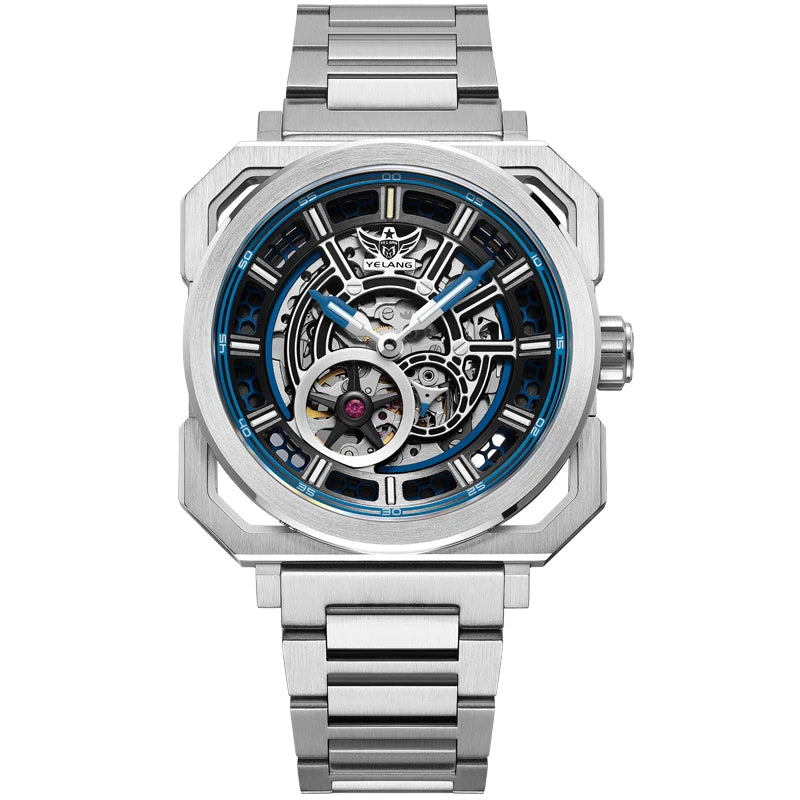 Yelang V1216 Men Watch Luxury Brand Watch 42mm Hollow Dial Japan MIYOTA 8N40 Automatic Movement 100M Waterproof Watch Luminous