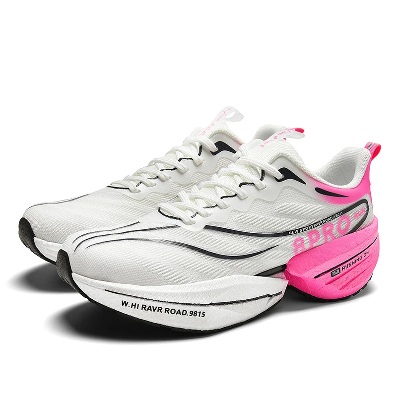 New Men's Carbon Plate Sneakers Outdoor Soft Sole Mesh Sports Shoes Running Shoes Light Anti-Slip Casual Couple Tennis Shoes