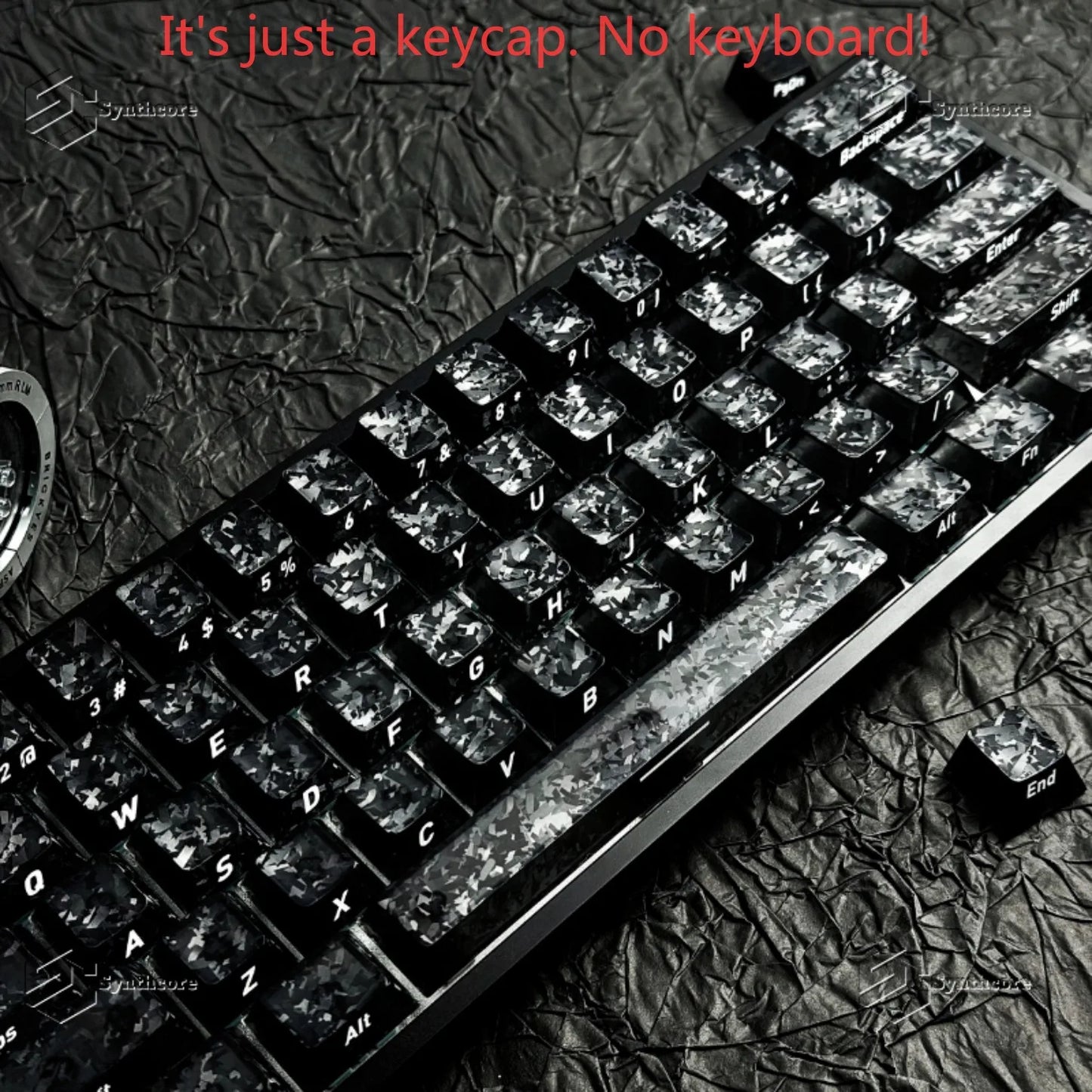 Black Carbon Fiber Translucent Cherry Keycap Kit PC 110 Key Suitable for 61/75/87/104/108 Magnetic Axis Keyboard Wooting