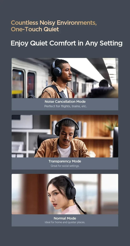 1MORE SonoFlow Pro Wireless Headphone 100H Playtime flash-sale Bluetooth Active Noise Cancelling Hi-Res Audio Clear Call