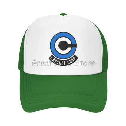 Capsule Corp Mesh-baseballkepsar Unisex Hip-Hop-truckerhatt Anime DBZ Dad Hat Justerbar racingkeps Sommartrucker Snapback-kepsar