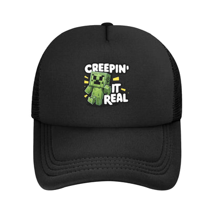 Unisex Creepers mob sticker Trucker Cap Mesh Baseball Cap Snapback Caps Hats Sun Hats Breathable Golf Hats Summer