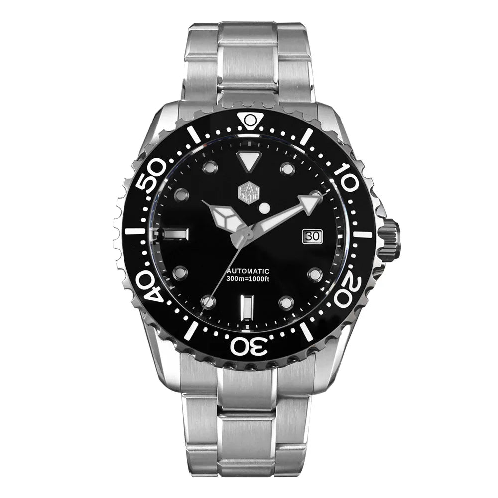 San Martin New 40-44mm Luxury Men's Diver Watch, Classic High Quality NH35 YN55 Automatic Mechanical, Sapphire, BGW-X1, 20Bar