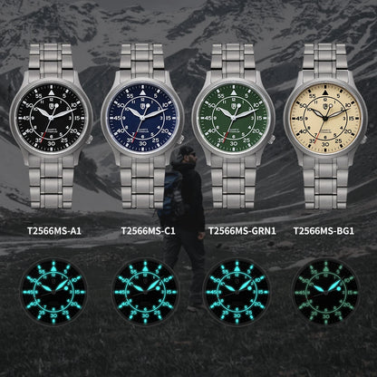 BERNY Titanium Watch For Men AR Coating Sapphire Fashion Wristwatch Luminous VH31 Ultra-thin Quartz Watch Waterproof 5ATM Watch