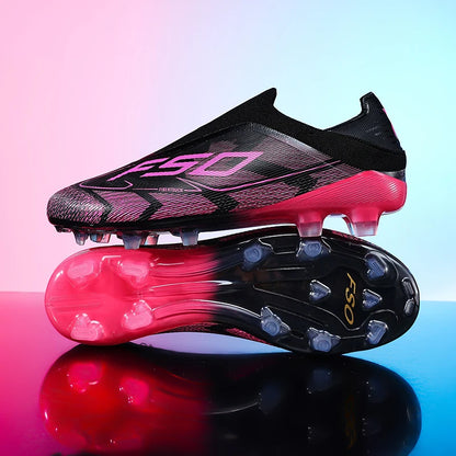 Botas de fútbol para hombre, antideslizantes, para niños, para exterior, zapatillas de fútbol superventas, para partido sobre césped, de alta calidad, con tacos, de caña alta y ligeras