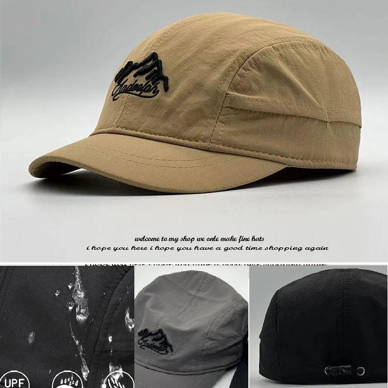 Big Head Hat Back Closed 5cm Short Brim Baseball Cap for Men Mesh Fitted Caps Stretchy Full Closed Caps 56-60cm 61-65cm