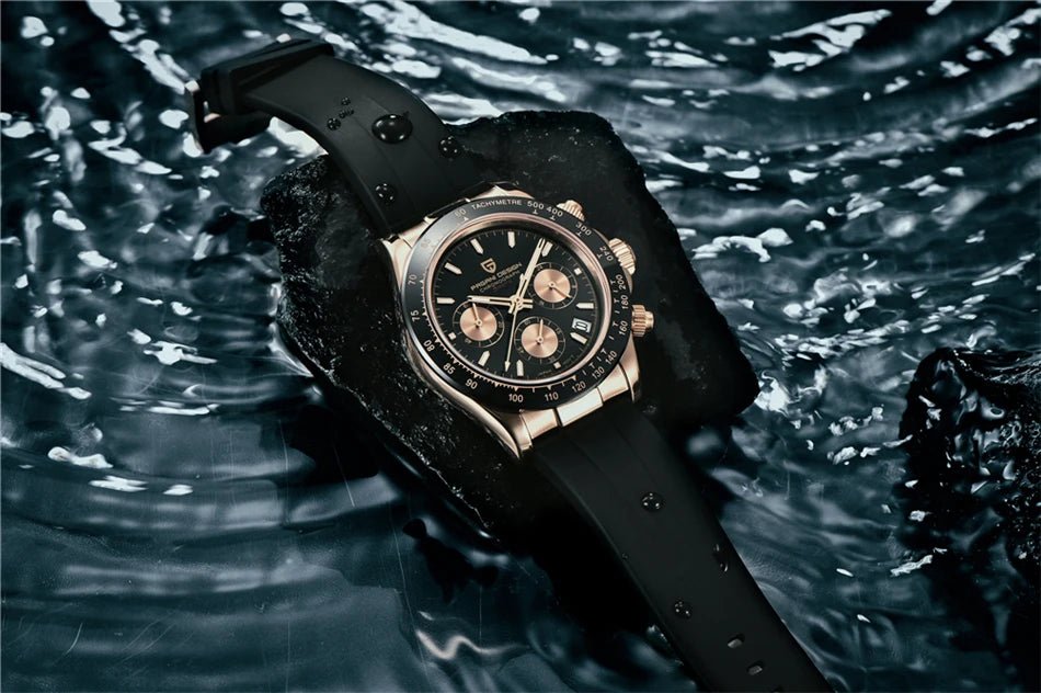 PAGANI DESIGN V2 40MM Relógio masculino de quartzo com mostrador meteorito, safira, cronógrafo retro, impermeável para homem