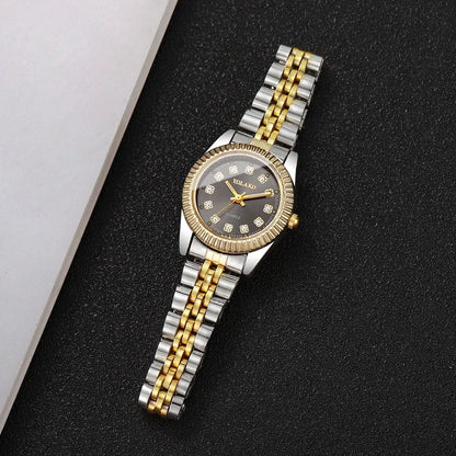 Luxury Men Business Watches Fashion Rhinestone Steel Calendar Quartz Watch Reloj Hombre Clock Gift（Without Box）