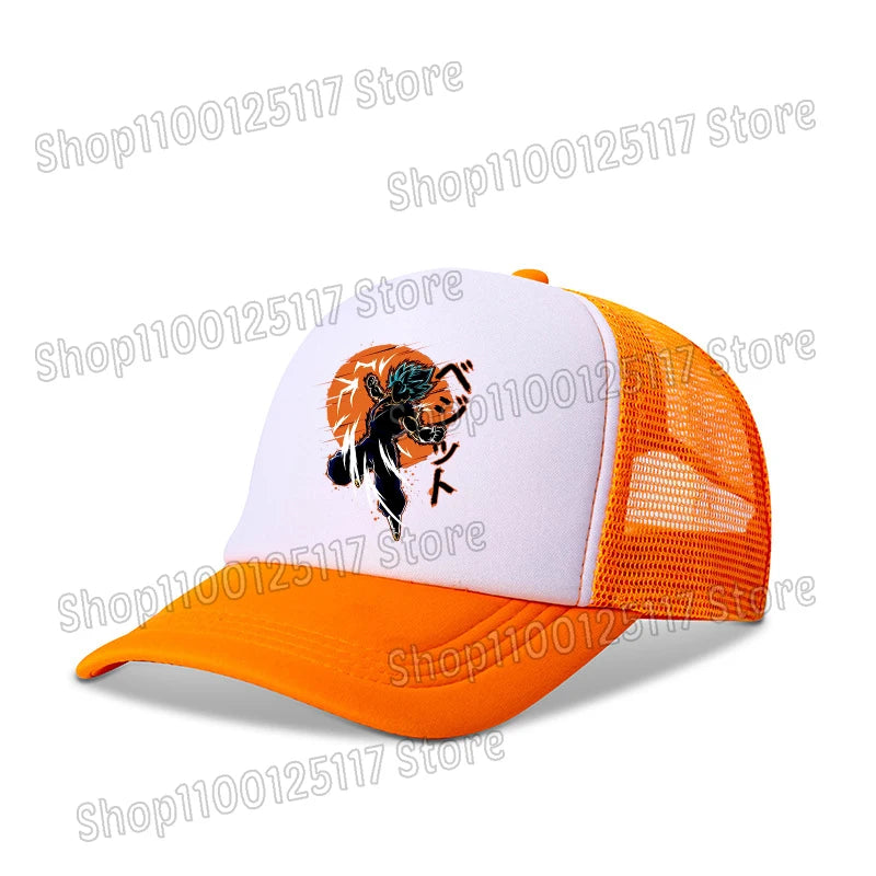 Dragon Ball Baseballkappe, Anime-Bedruckte Kappen, atmungsaktive Schirmmütze, Cartoon, Goku, Sommersport, Snapback, Mesh-Sonnenhut, Geschenk für Kinder