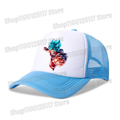 Dragon Ball Baseballkappe, Anime-Bedruckte Kappen, atmungsaktive Schirmmütze, Cartoon, Goku, Sommersport, Snapback, Mesh-Sonnenhut, Geschenk für Kinder