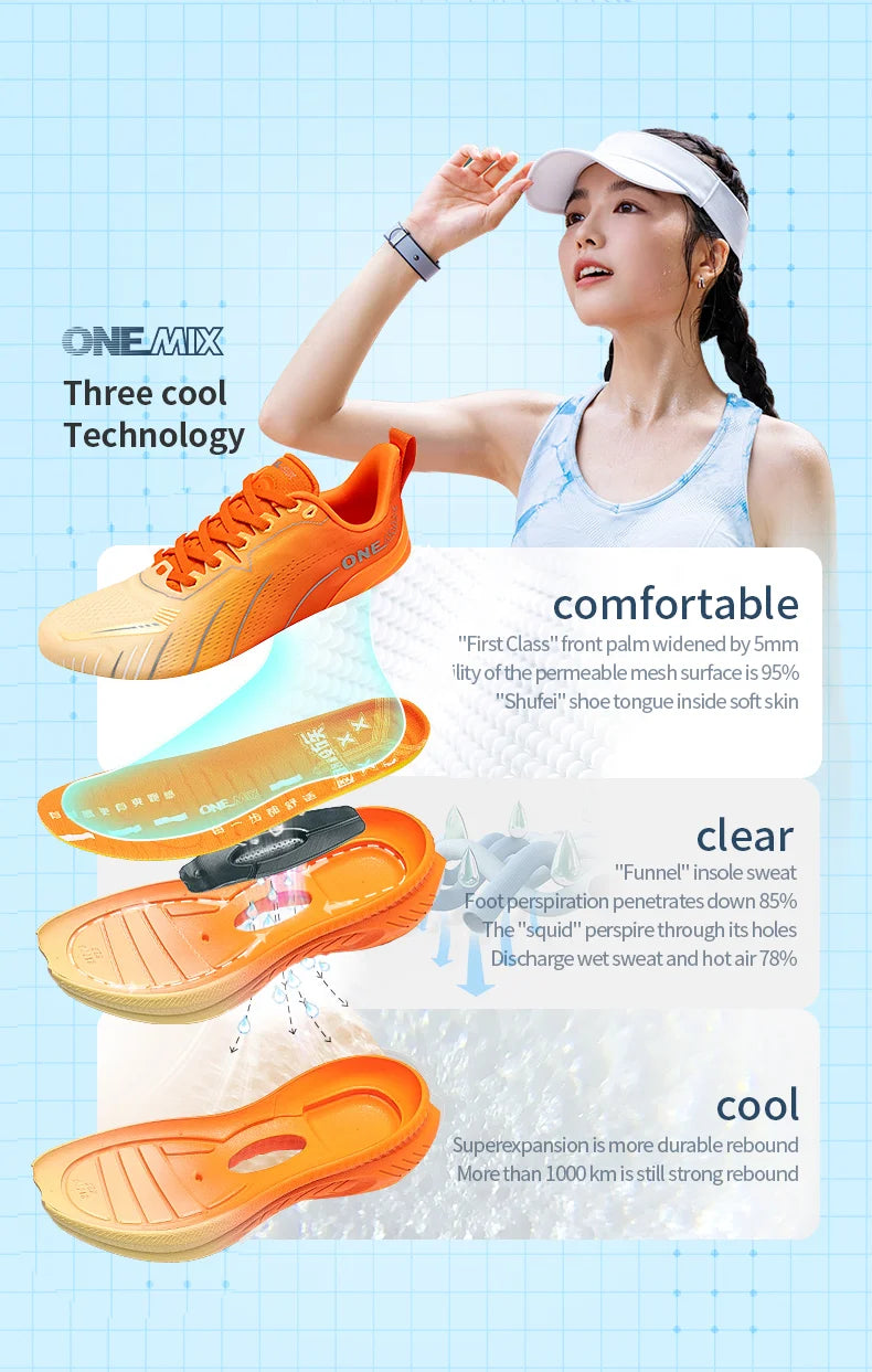 ONEMIX: nuevas zapatillas de running con amortiguación para hombre, adecuadas para corredores intensivos; zapatillas deportivas con cordones para mujer; zapatillas deportivas antideslizantes para hombre, para uso al aire libre.