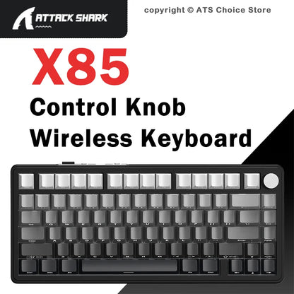 ATTACK SHARK X85/X85Pro Wireless Mechanical Keyboard 75% 82 Keys Tri-Mode Bluetooth Wired RGB Hot Swap Gasket Knob Large battery