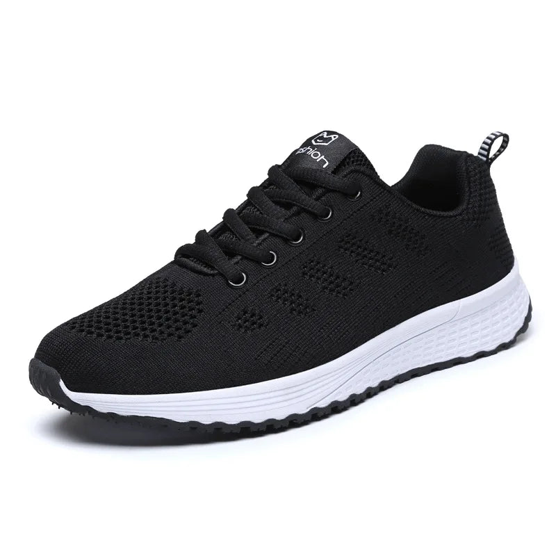 Adidași ușori de damă, la modă, pentru alergare, pantofi sport pentru activități în aer liber, pantofi de alergare confortabili din plasă respirabilă, cu pernă de aer și șireturi
