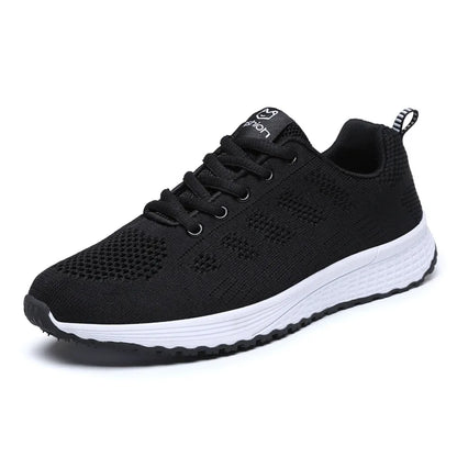Adidași ușori de damă, la modă, pentru alergare, pantofi sport pentru activități în aer liber, pantofi de alergare confortabili din plasă respirabilă, cu pernă de aer și șireturi