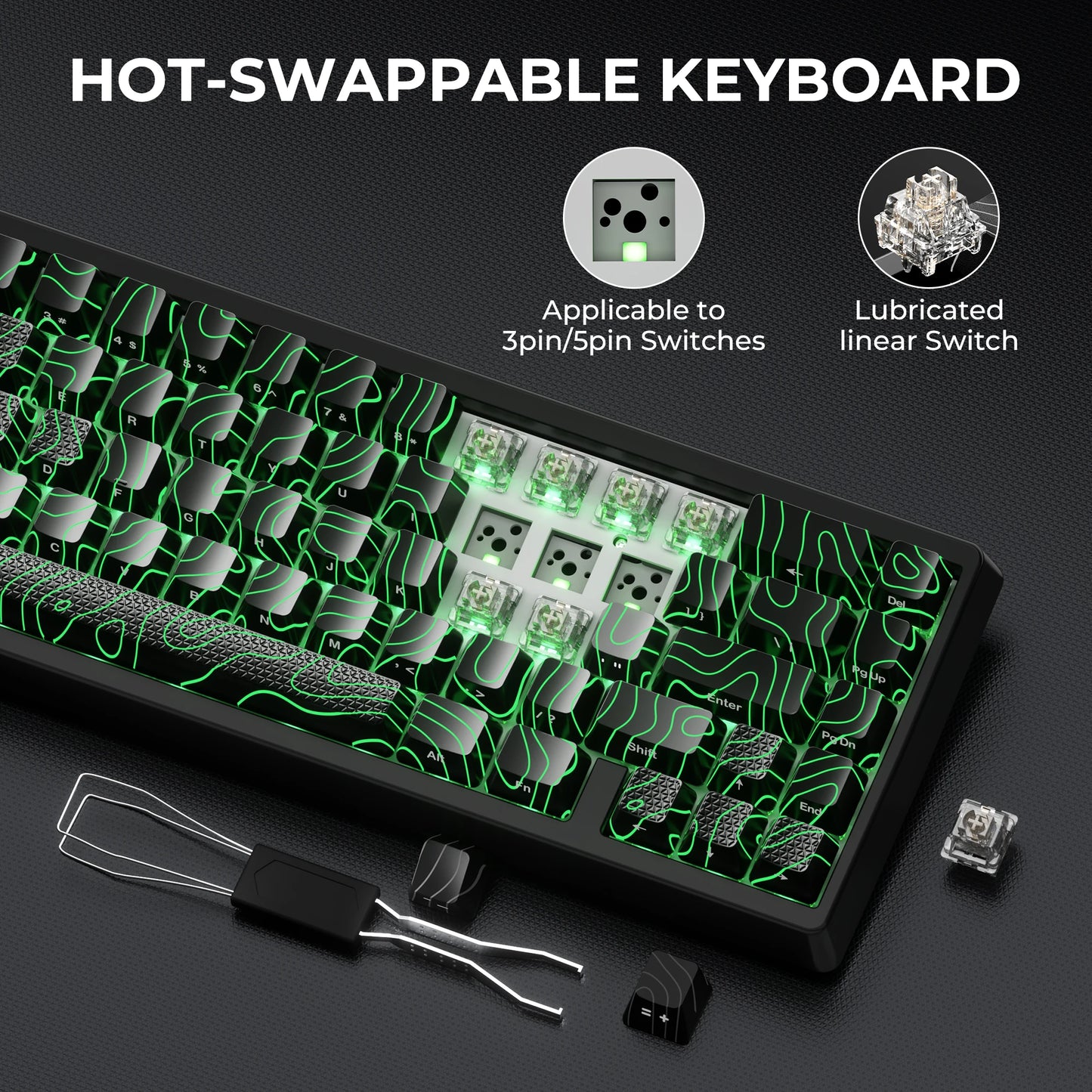 XVX Wireless Mechanical Keyboard M67 JadeStone With IMD-Tech Keycaps Tri-Mode Topographic White Gamer Keyboard Gasket Design