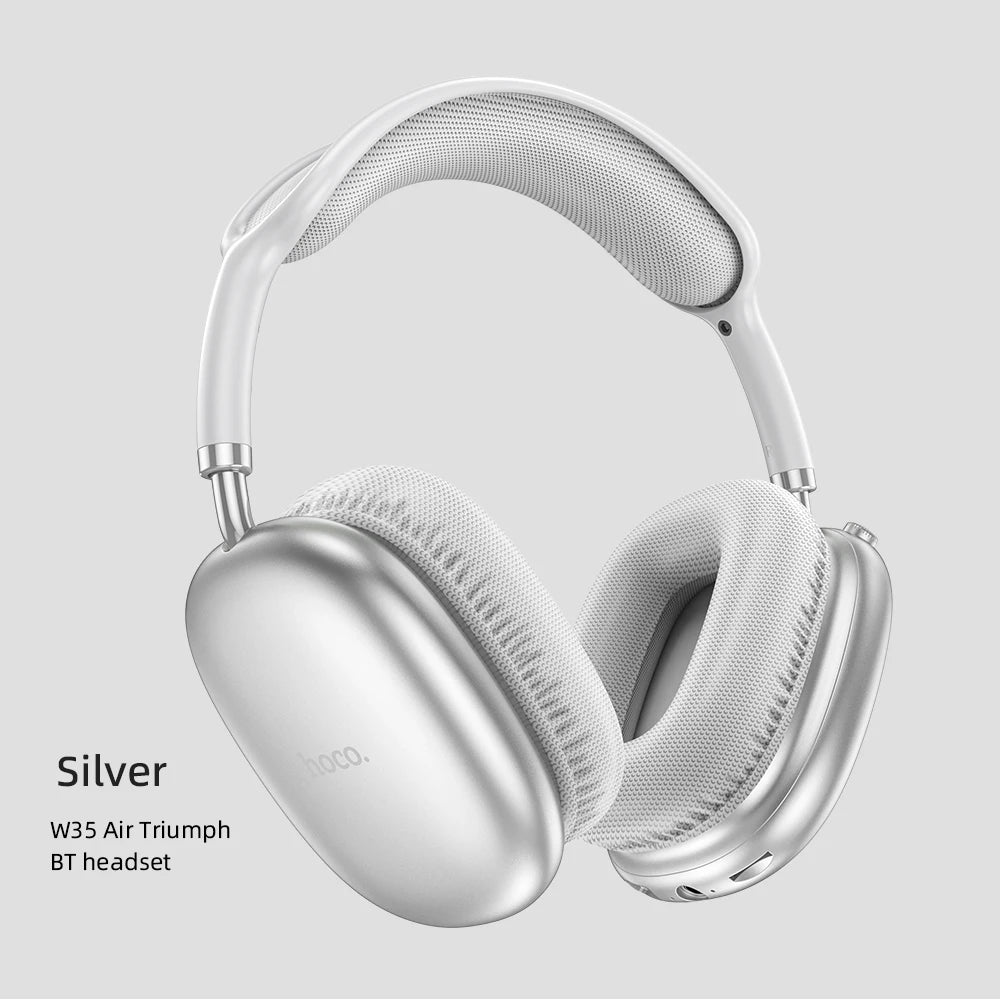HOCO W35 Air Wireless Bluetooth 5.3 Over-Ear Headphones – Deep Bass Stereo Gaming Headset with Microphone, TF Card & AUX Mode, Waterproof Sports Headphones