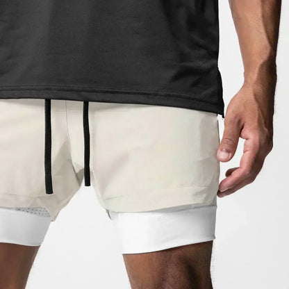 Produit gaming premium Fraquane, Dragon Ball Men's Double-layer Shorts Son Goku Summer Japanese Anime Fake Two-piece Sports Fitness Quick-drying Shorts