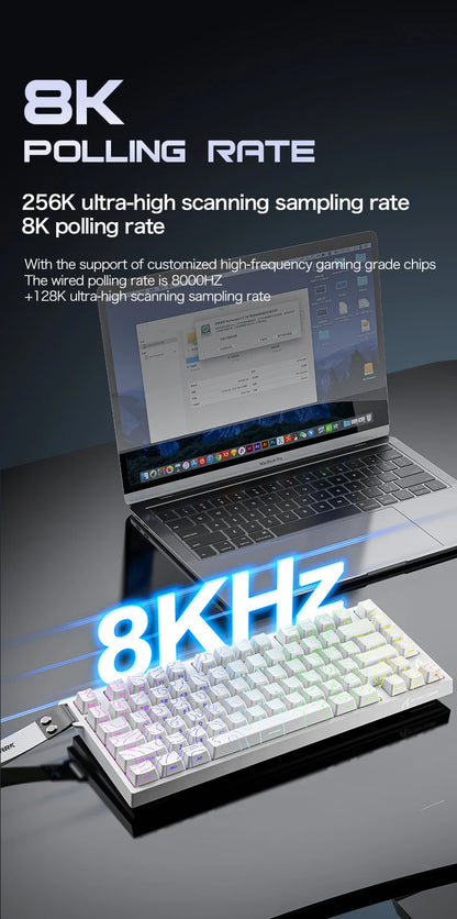 ATTACK SHARK R82 HE 75% Magnetic Keyboard 8000Hz Rapid Trigger 0.005mm RT 0.08ms Latency RGB Wired Gaming Keyboard