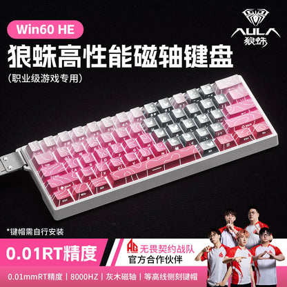 AULA WIN60 HE Magnetic Keyboard 21 Keys Butterfly Keycaps Wired 8K Return RGB Hotswap Customized E-sports Gaming Keyboard