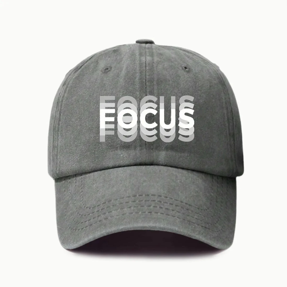 FOCUS Baseballkappe aus gewaschener Baumwolle mit Aufdruck, verstellbar, im klassischen Stil, Sport-Duckbill-Kappe für Damen und Herren