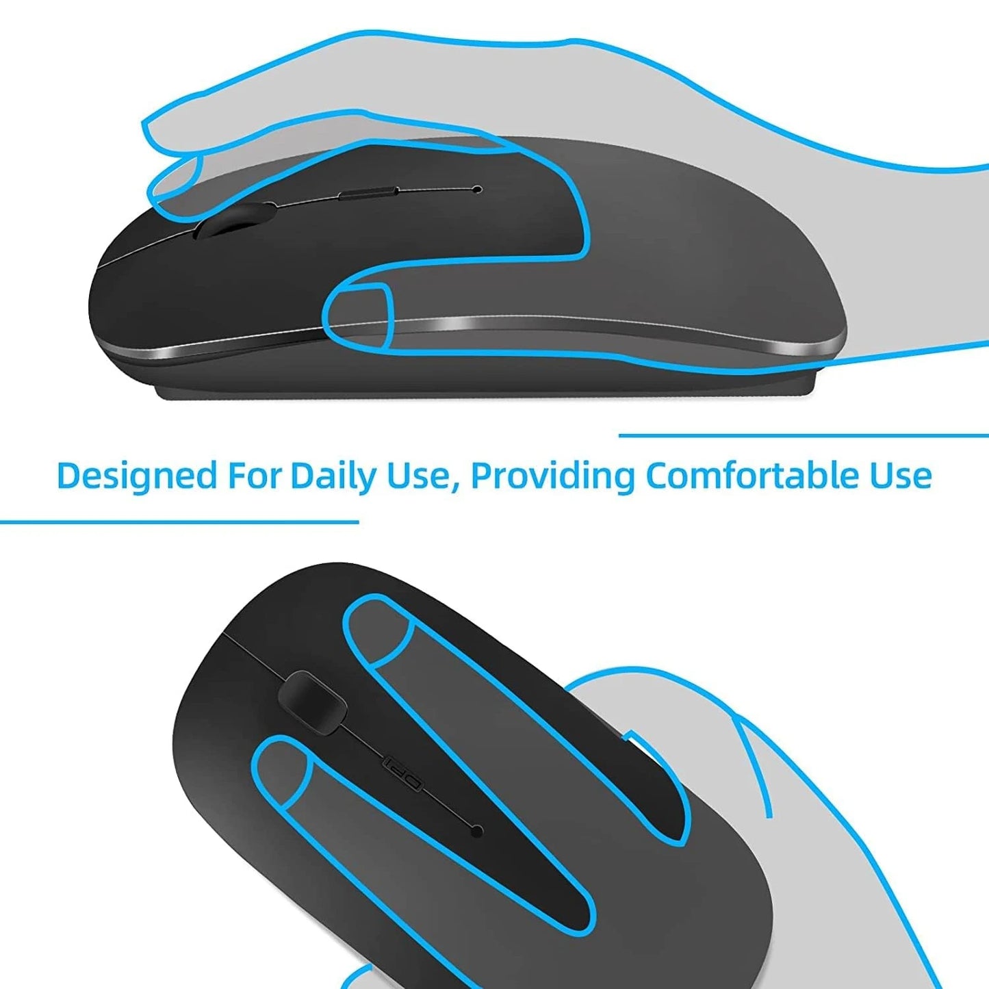 Wireless Mouse Rechargeable Dual Modes Bluetooth-compatible 2.4G USB Computer Mice For Laptop iPad Tablet Notebook Gaming Mouse