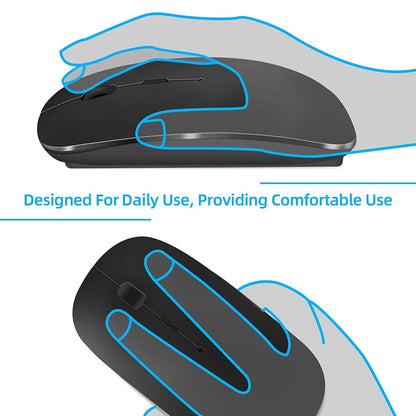 Wireless Mouse Rechargeable Dual Modes Bluetooth-compatible 2.4G USB Computer Mice For Laptop iPad Tablet Notebook Gaming Mouse