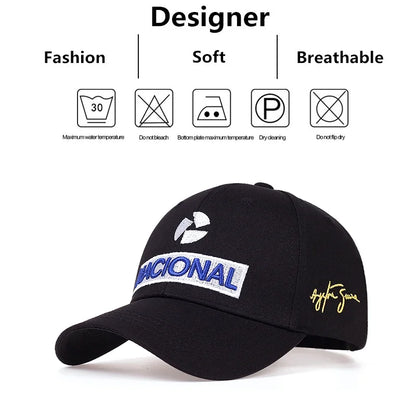 Bonés de baseball unissexo com bordado de letras NACIONAL, para primavera e outono, chapéus casuais ajustáveis para exterior, chapéu de proteção solar, boné desportivo de golfe