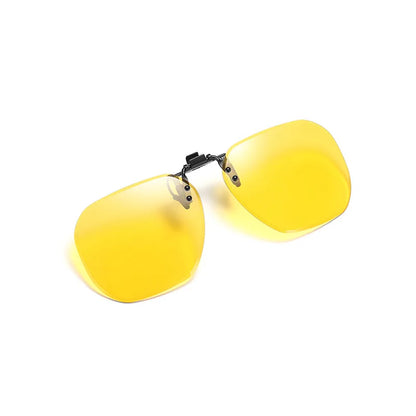 Clip On Flip Up Glasses Polarized Photochromic Sunglasses Lens Anti Glare UV400 Goggles Night Vision Yellow Driving Eyepiece