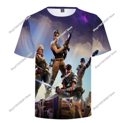 Children's Summer T Shirt Battle Royale Fortnite Hero Victory 3d T-shirt Tees Boys Girls Baby Clothes