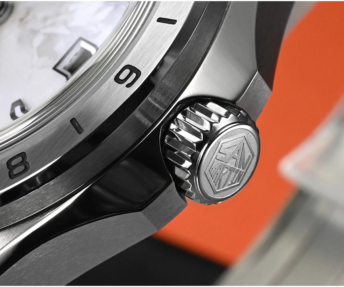 Relógio de Luxo para Homem San Martin 39mm com Mostrador em Pedra Aventurina, NH34 GMT Automático Mecânico, Safira, Impermeável e Luminescente SN0129