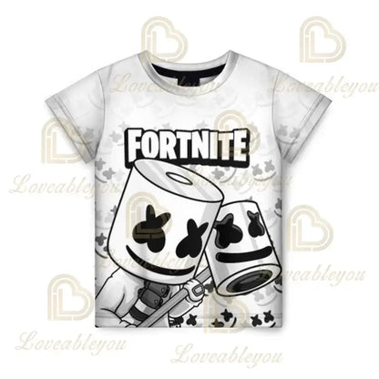Dječja majica Cartoon Fortnite New Summer s 3D printom, za dječake i djevojčice, streetwear odjeća za odrasle i djecu, zabavna majica kratkih rukava s okruglim izrezom