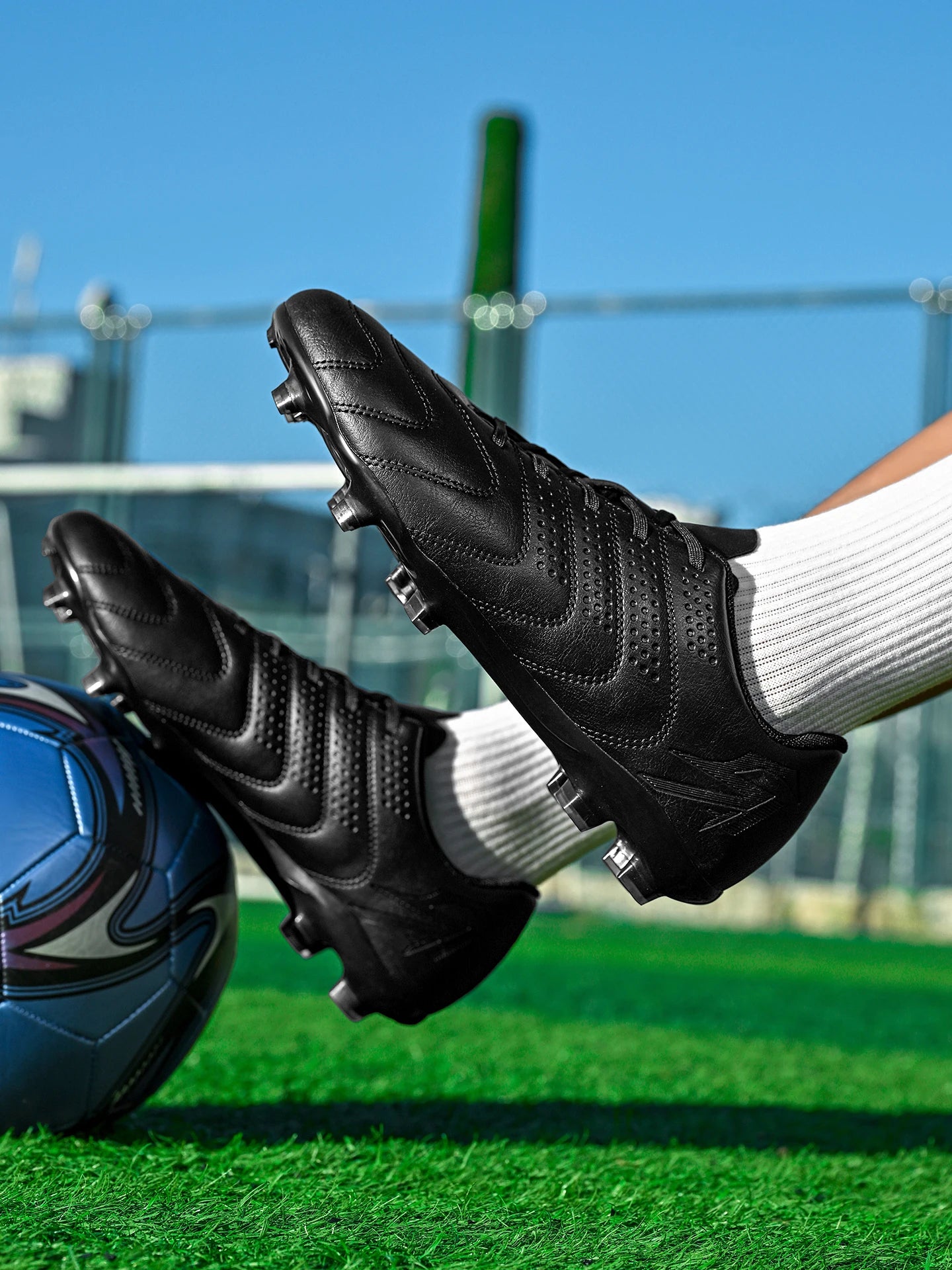 Sport Field AG/FG Soccer cleats，PU Fabric Sweat-wicking Upper，TPU Wear-resistant Sole，Sturdy Durable for Men Women Kids