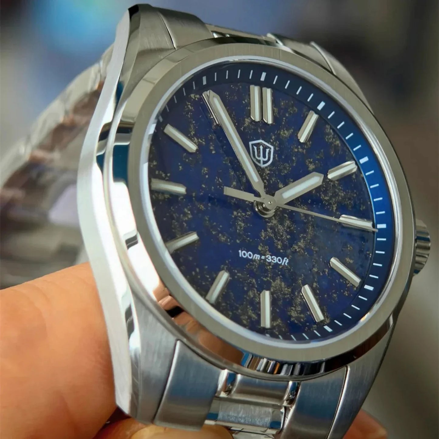 Watchdives New WD0003B ‌Aventurine Dial Watch VH31 Quartz Movement Sapphire Crystal Luminous 100m Waterproof 36mm Vintage Watch