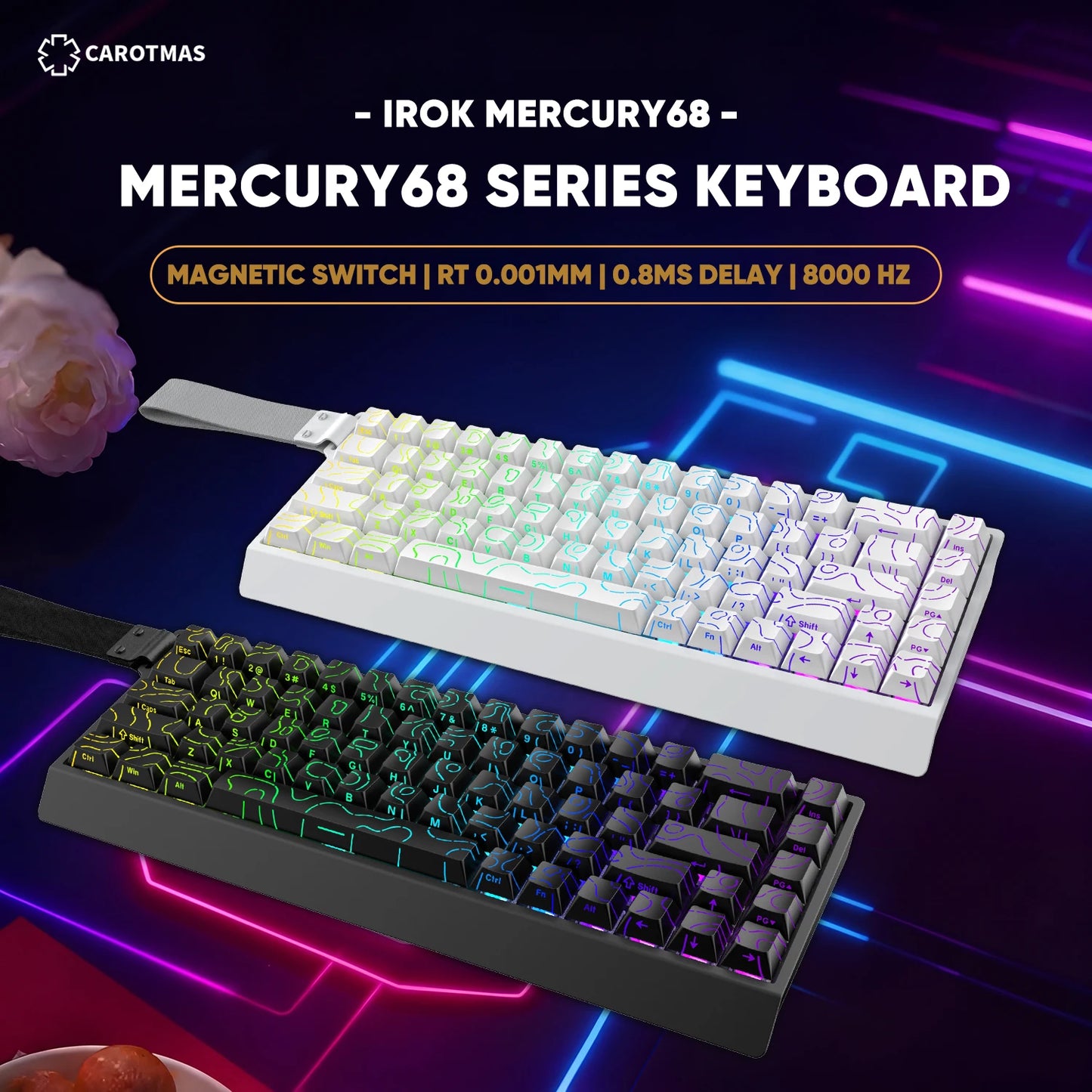 IROK Carotmas Mercury68 Mercury 68 Mercury68 Pro Mercury68 Max RT 0.001mm 8K Teclado mecánico magnético gaming con cable para gamers