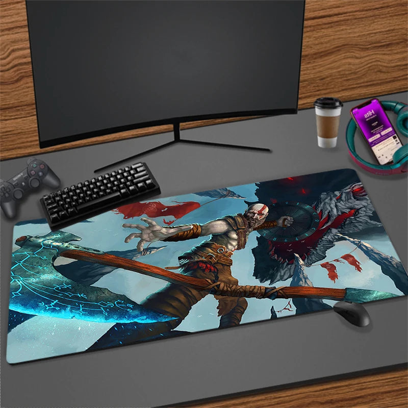 Xxl Mouse Pad God of War Gaming Accessories Keyboard Computer Desk Mat Game Big Carpet 90x40 Large Gamer Cabinet Table Mousepad