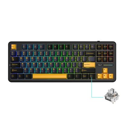 AULA F87Pro Mechanical Keyboard 2.4g/USB/Bluetooth Tri Mode Wireless 87 Key 5 Layer Silencing Filling Suitable For Gaming + Typing